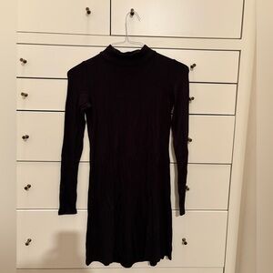 Elegant Black Turtleneck Dress